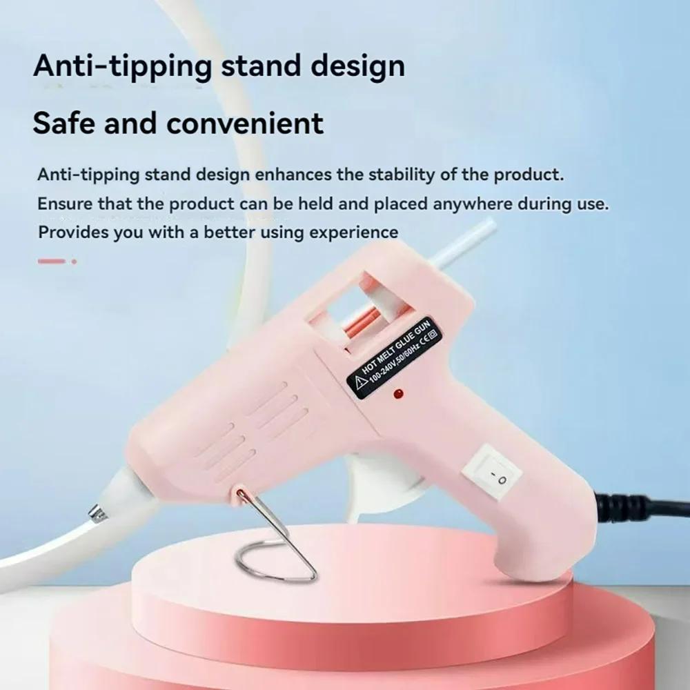 2024 New 20W Hot Melt Glue Gun Plug-In Anti-Scalding Children's Hot Silicone Gun 7Mm Glue Stick Adhesive Gluegun Small Glue Gun