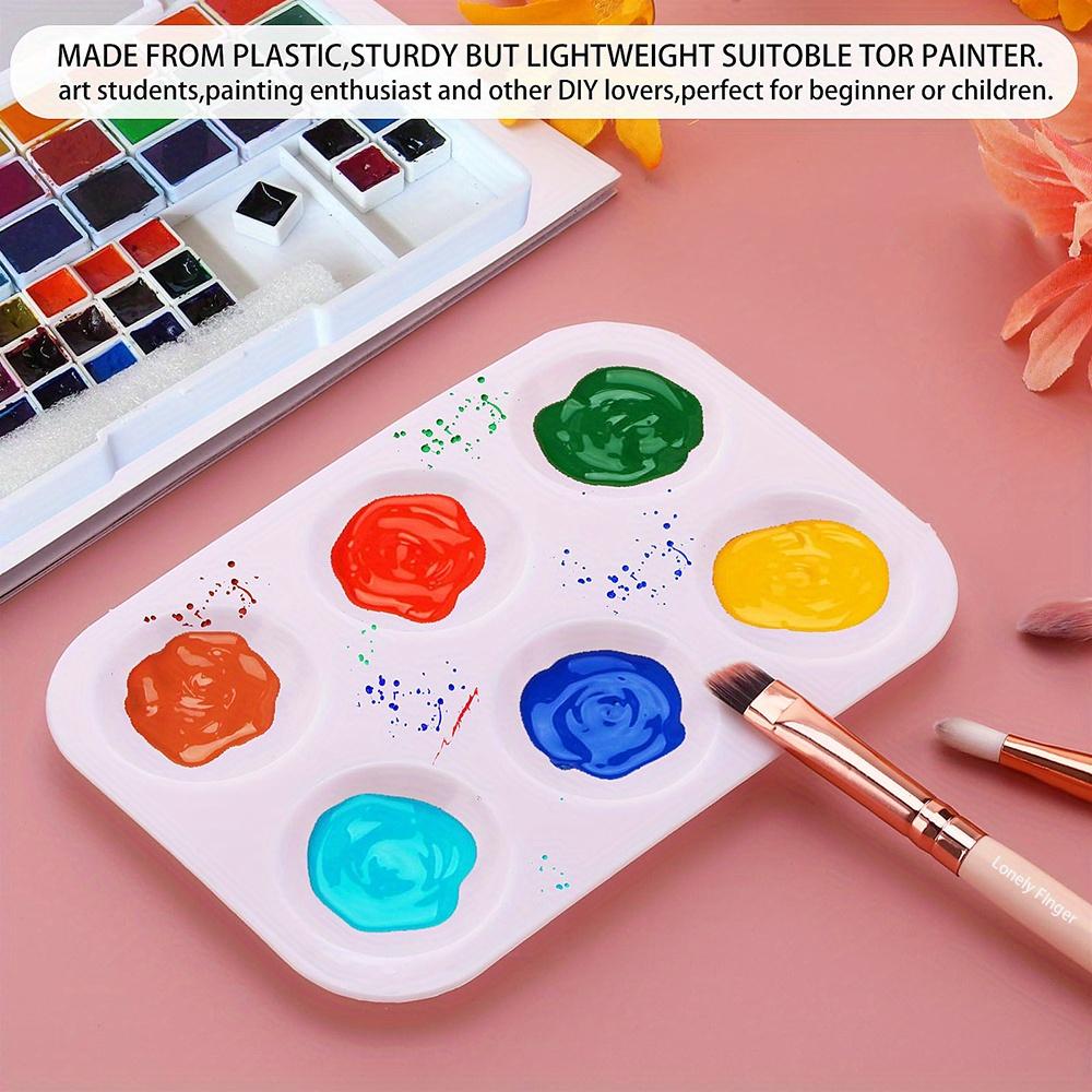8 PCS Paint Tray Palette, 6 Wells Mini Paint Palette Watercolor Palette Painting Tray Plastic Paint Pallets for Painting Party