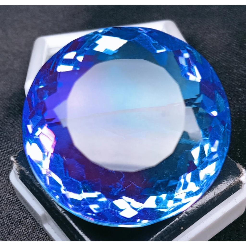 VVS Tourmaline Bi-Color Big Natural Round Cut 90-92 Ct Certified Loose Gemstone