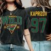 Προσαρμοσμένο Όνομα x Αριθμός Kirill Kaprizov #97 Minnesota Wild Χόκεϊ επί Πάγου Vintage Χρώμα Άνεσης Μπλουζάκι