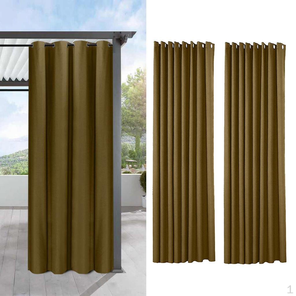 

2 шт. Патио Уличная штора Водонепроницаемые оконные шторы Устойчивые , Кофе, 134x210см