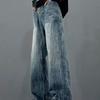 Jeans Men's Autumn American Retro High Street Wide Leg Pants Spring and Autumn Design Loose Straight Pants Men's