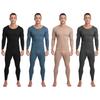 Mens Long Sleeve Round Neck Thermal Underwear Warm Base Layer Soft Breathable Tops Bottom Set Winter Cold Weather Wear
