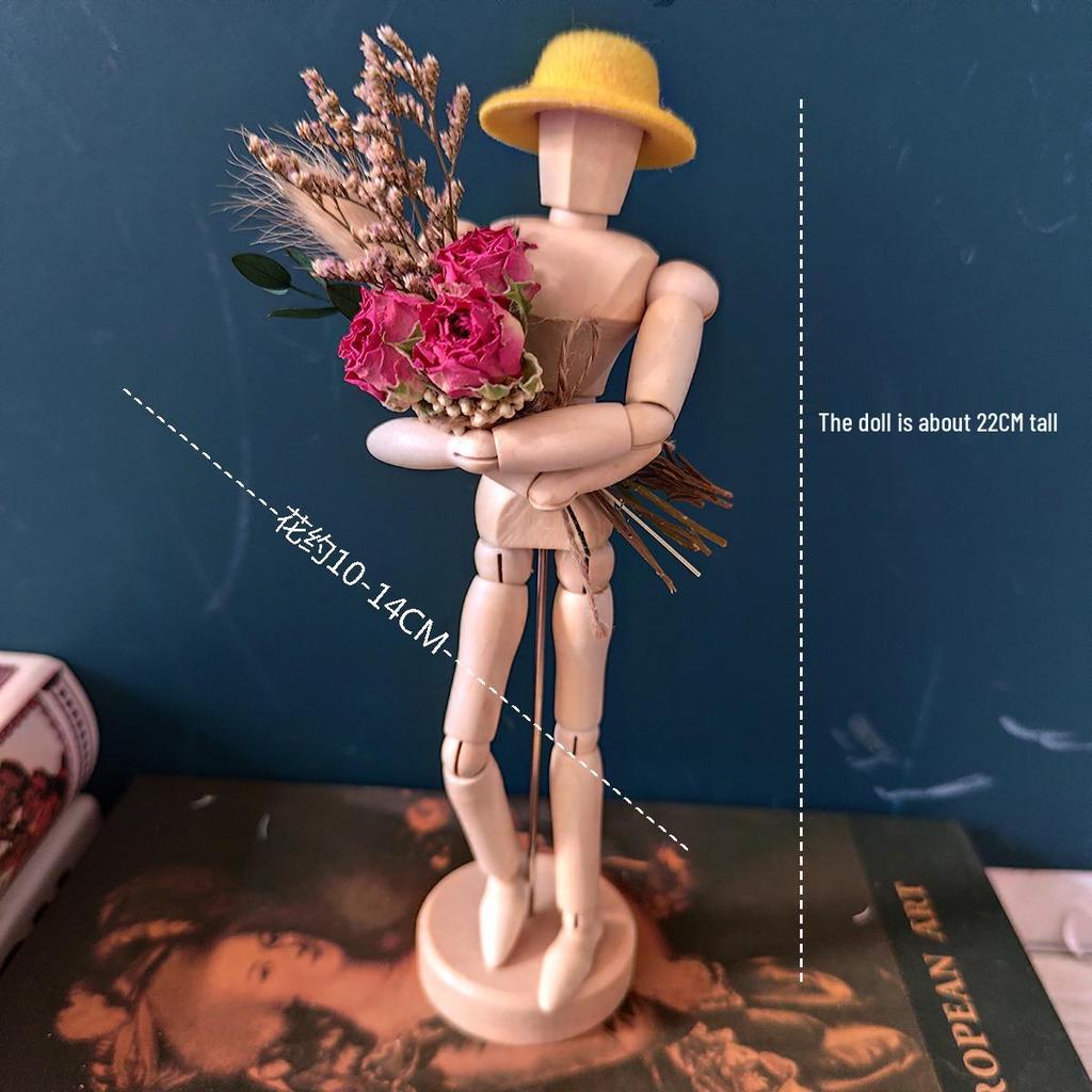 Jointed Wooden Puppet Doll: Handcrafted Human Body Ornament & Decompression Gadget.