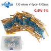 1300pcs 1/2W 0.5W Metal Film Resistor Assortment Kit 1% 1R~3M Ohm 130Values X10pcs Set of Resistors