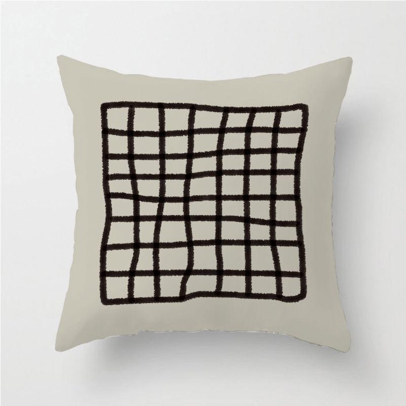 Coffee Colored Geometric Pillow Ins Atmosphere Sofa Cushion Brown Coffee Colored Living Room Cushion Homestay Model Room Pillow