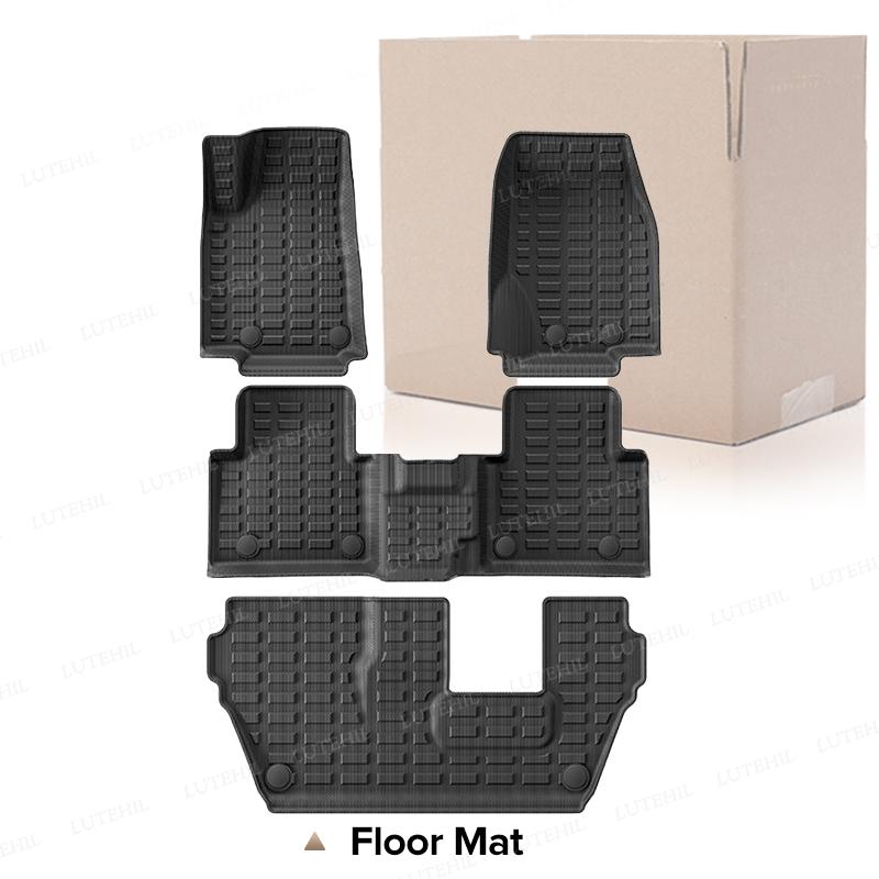 LUTEHIL For Jeep Grand Cherokee L 2021-2024 2022All-Weather TPE Floor Mat Trunk Mat Custom Carpet Cover Auto Interior Accessorie