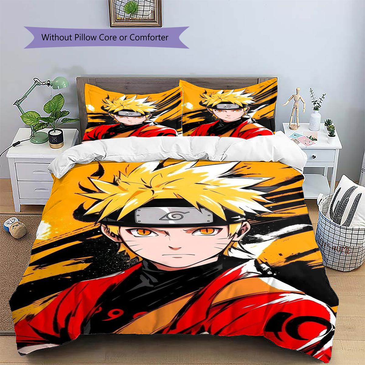 

Naruto Uzumaki Patterned Pillowcase & Duvet Cover Set Bedroom Daily Life Bedding Decor Present.-TING 135x200cm