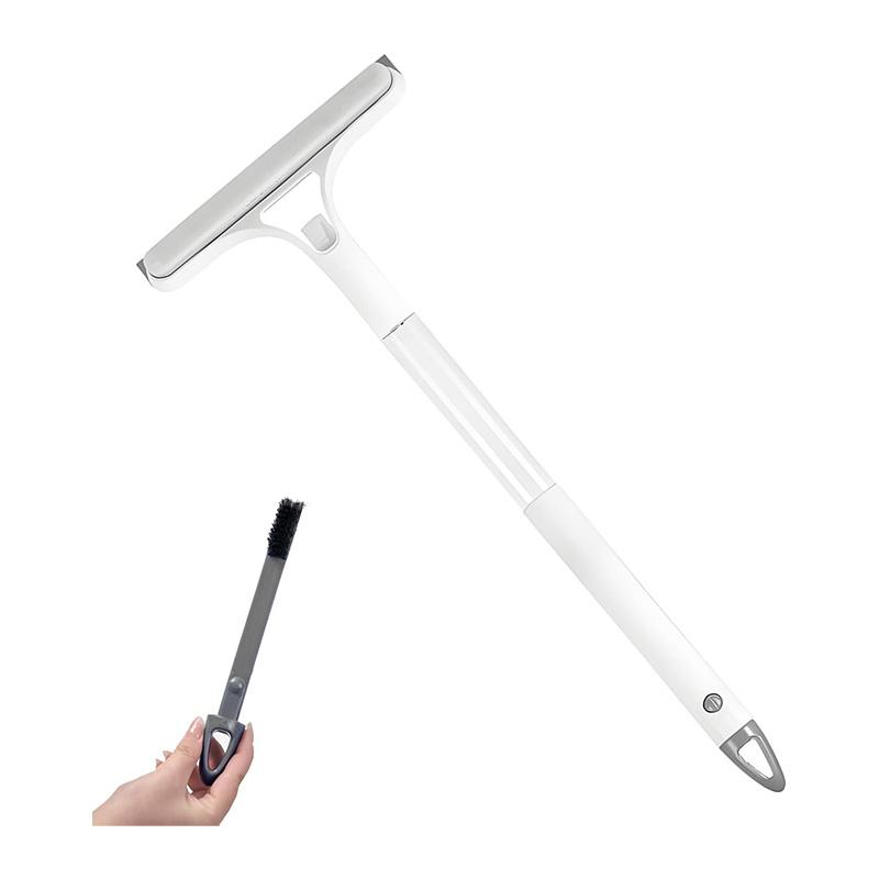 

Multi-Purpose Glass Squeegee, White Plastic Streak-Free Cleaning Tool for Windows Mirrors Shower Doors, 21x16cm белый