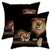 Lions Peeking On Black Pillowcasecushion Covers, Zippered, Decorative Pillowcases, 45X45 Cover Sleeves