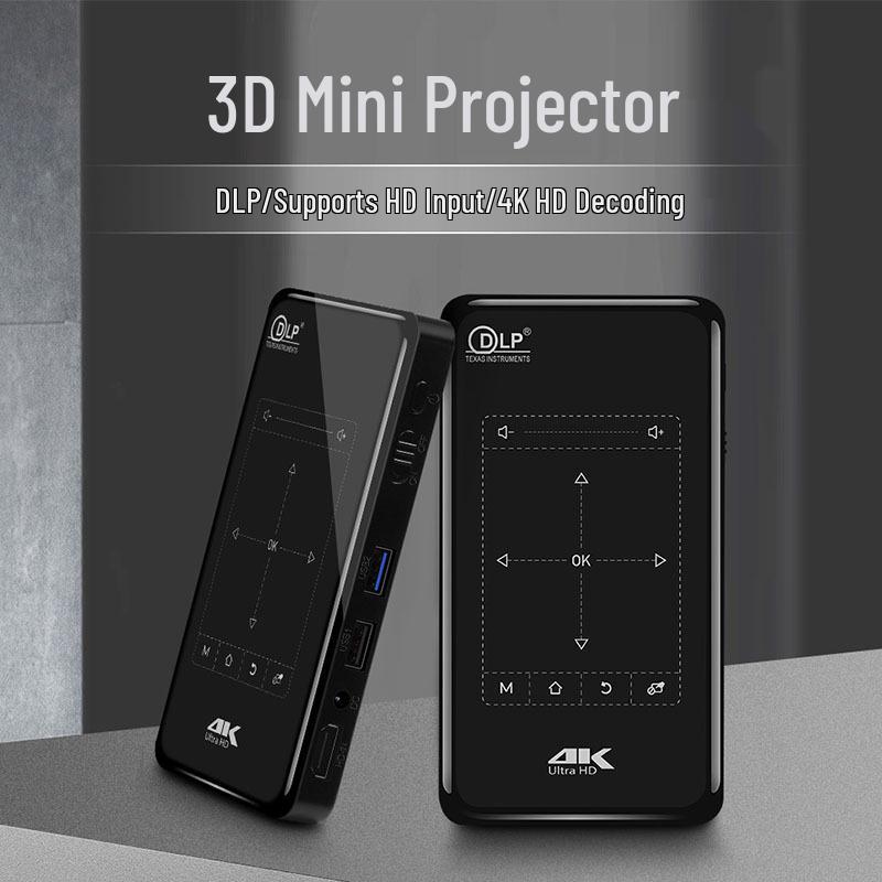 DLP 4K 3D HD Mini Projector with Mobile Connectivity, 2+32G