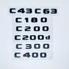 3D ABS Black C63 C43 C180 C220d C300 Logo Letters 4MATIC Badge Car Rear Star Sticker AMG Emblem For Mercedes Benz W205 C205 W206