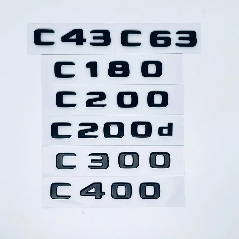 3D ABS Black C63 C43 C180 C220d C300 Logo Letters 4MATIC Badge Car Rear Star Sticker AMG Emblem For Mercedes Benz W205 C205 W206