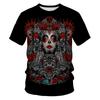 Men's Terrifying Gothic Skull T-shirt 3D Printed Printed Party Street Round Neck Short Sleeve Casual Personalized Top