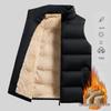 Men's Lambswool Sleeveless Cotton Vest - Autumn/Winter Warmth, Thickened, Loose Fit, Plus Velvet, Large Size