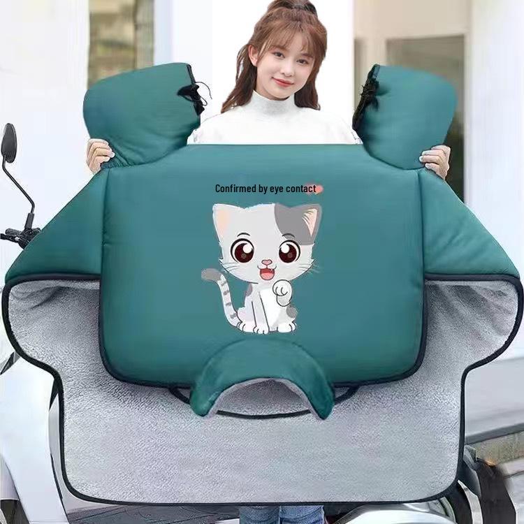 Winter Universal Electric Motorcycle Windproof Quilted Cover - Thick, Fleece-Lined, Waterproof, Double-Sided Protection for Small Electric Bikes