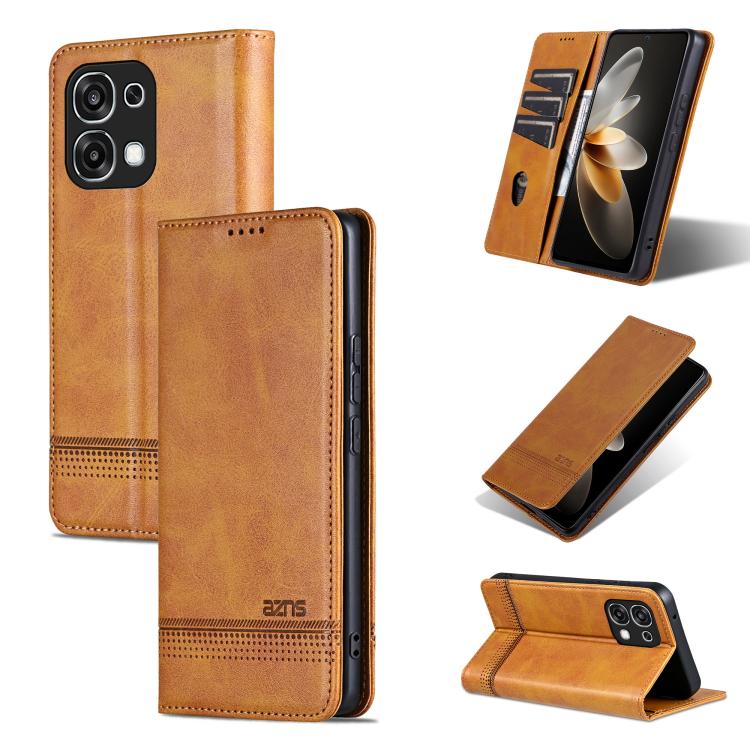 For OPPO A6 Pro 5G Global AZNS Magnetic Calf Texture Flip Leather Phone Case