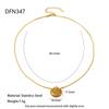 ins Ocean Series Stainless Steel Shell Imitation Pearl Pendant Necklace Women's Plated 18k Gold Waterproof Jewelry Light Luxury