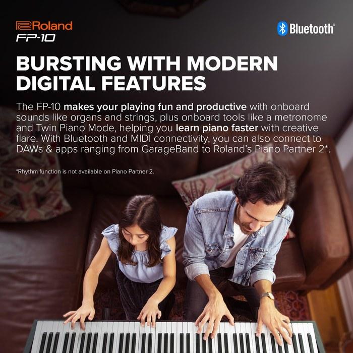 Roland FP-10-BK Electronic Piano, Portable Piano, Black