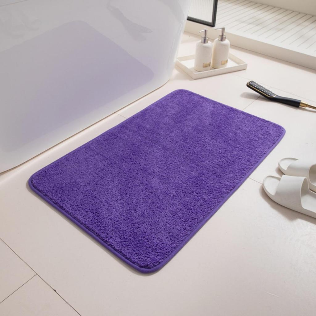 Tappetino da bagno con incisione in pile, tappetino antiscivolo per il bagno, tappetino per il pavimento laterale della vasca da bagno, zerbino per la porta della doccia, imbottitura in memory foam 3D