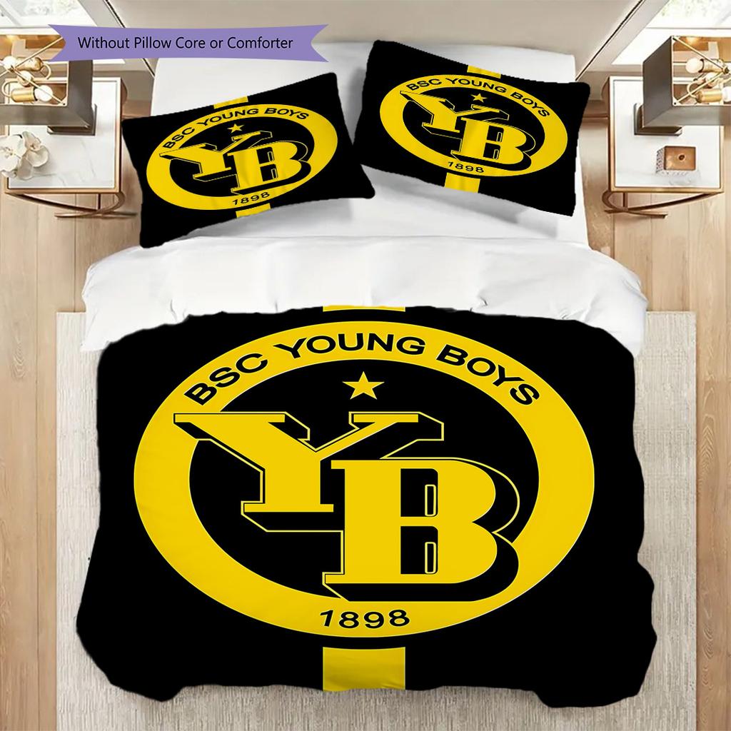 BSC YB Muster Bettwäsche Steppdecke Set Bettbezug Kissenbezug Heimdekoration Geburtstagsgeschenk (1 Bettbezug + 2 Kissenbezüge, ohne Füllung)