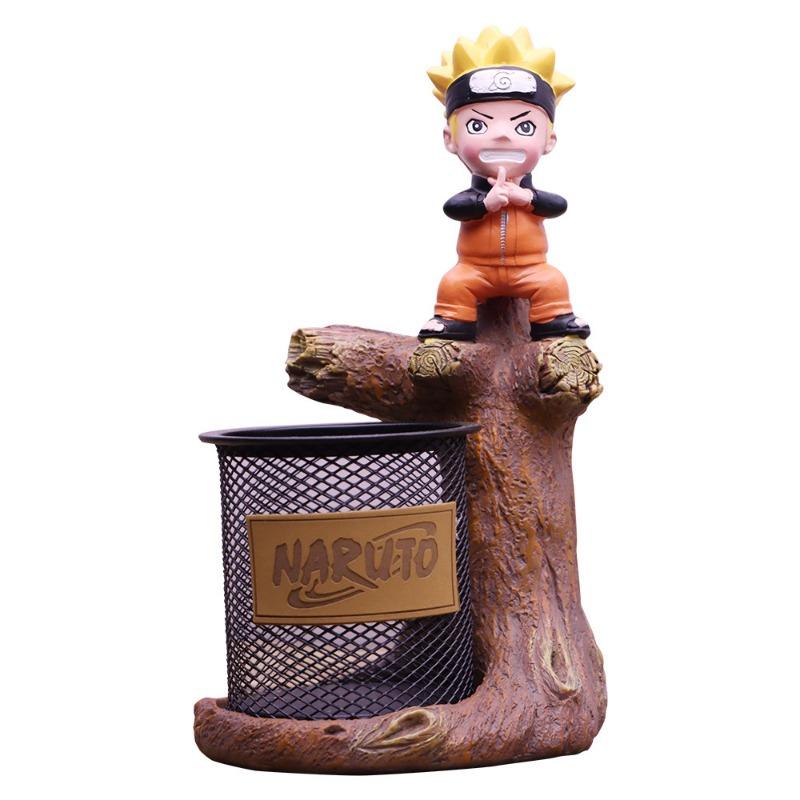 Anime Cartoon Naruto Charakter Harz Dekoration Desktop Aufbewahrung Stifthalter Kreatives Schülergeschenk Metallgitter Stifthalter