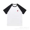 Spring and summer men's and women's same fashion trend striped Rei Kawakubo love printed crew neck T-shirt versatile