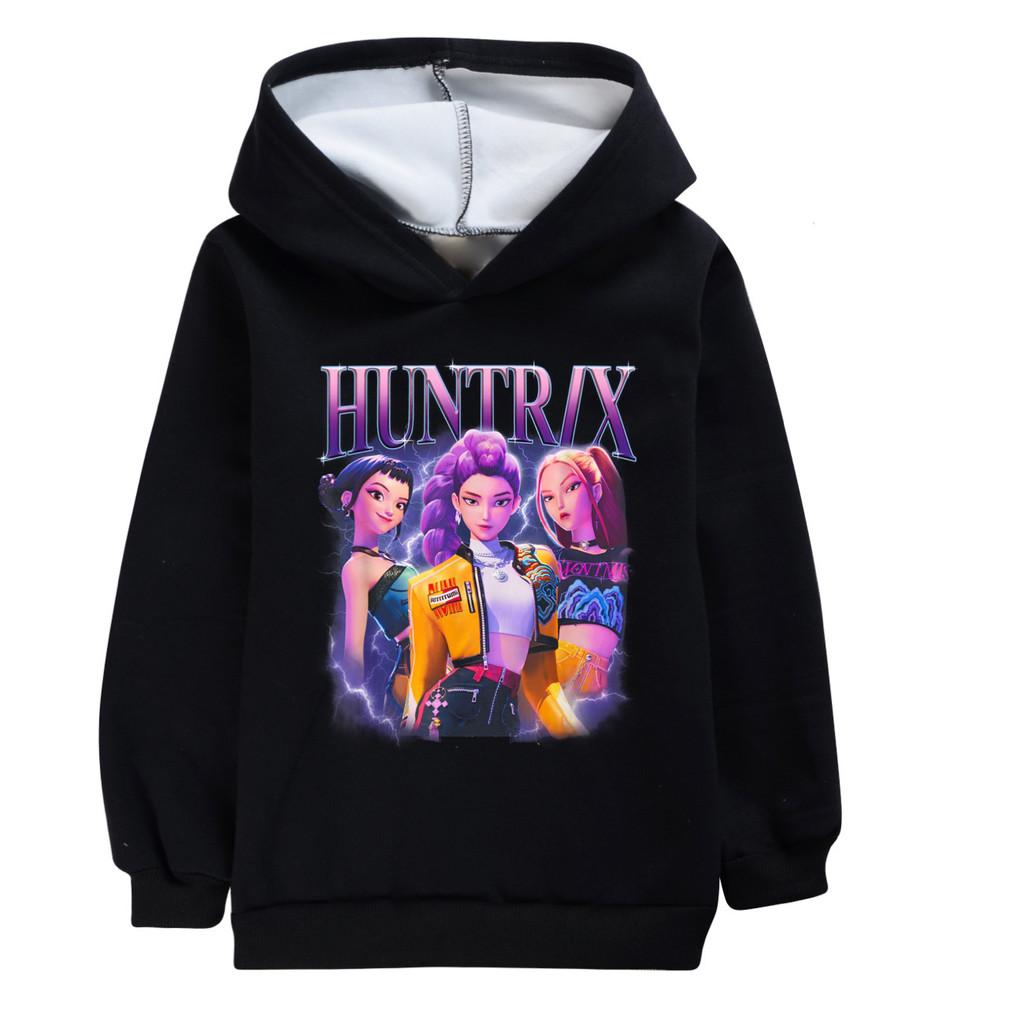 5050 Kids Girls Kpop Rumi Zoey Mira Print Hoodies Outerwear Long Sleeves Velvet Warm Winter Hoodie