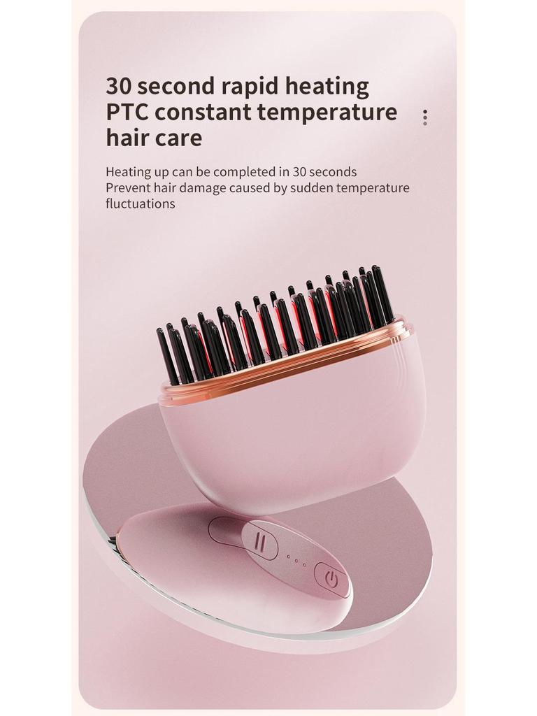 Wireless Dual-Use Hair Comb & Straightener: New Hot-Selling Straight & Curl Styling Tool