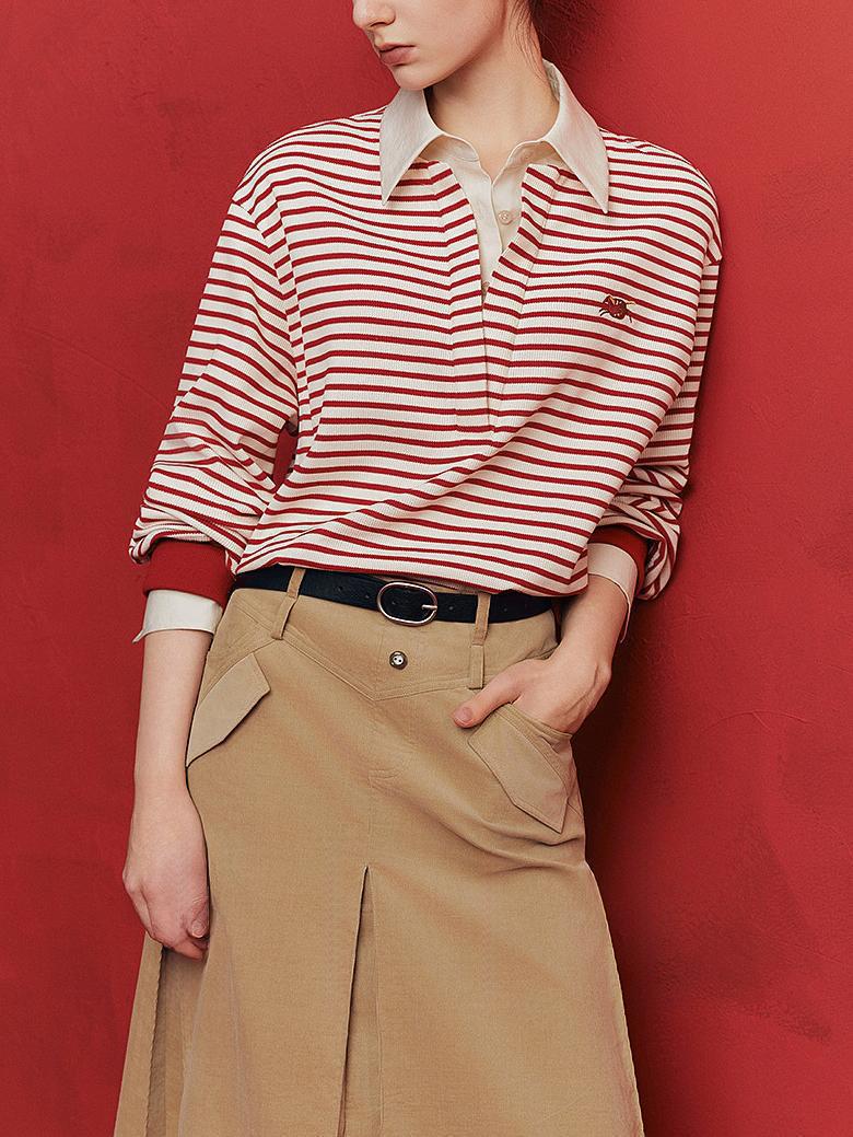 Academy 2026 Spring Striped Hoodie for Women Large