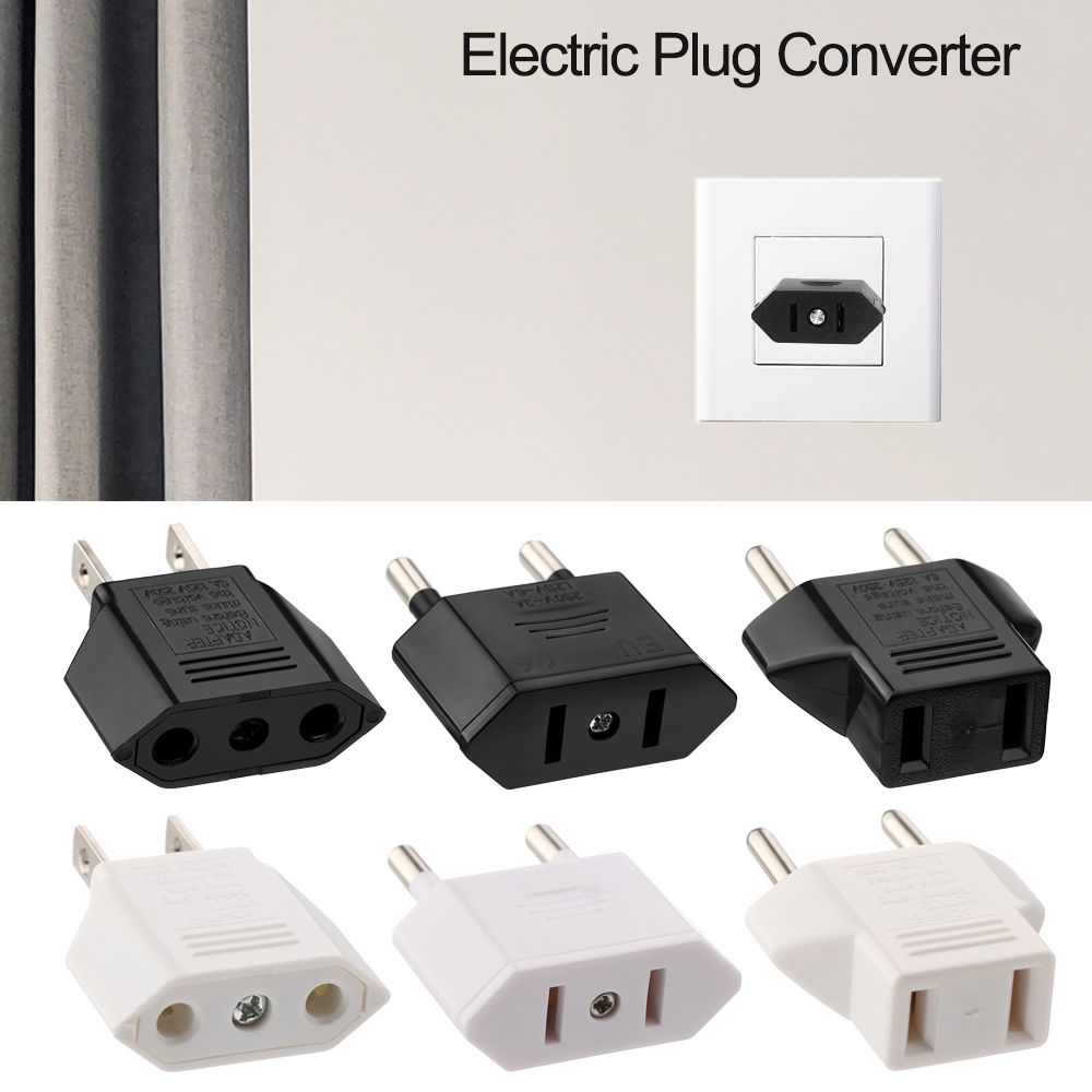 1PC AC Outlet EU To US Electric Plug Converter US To EU Plug Adapter EU Plug Adapter Power Adapter