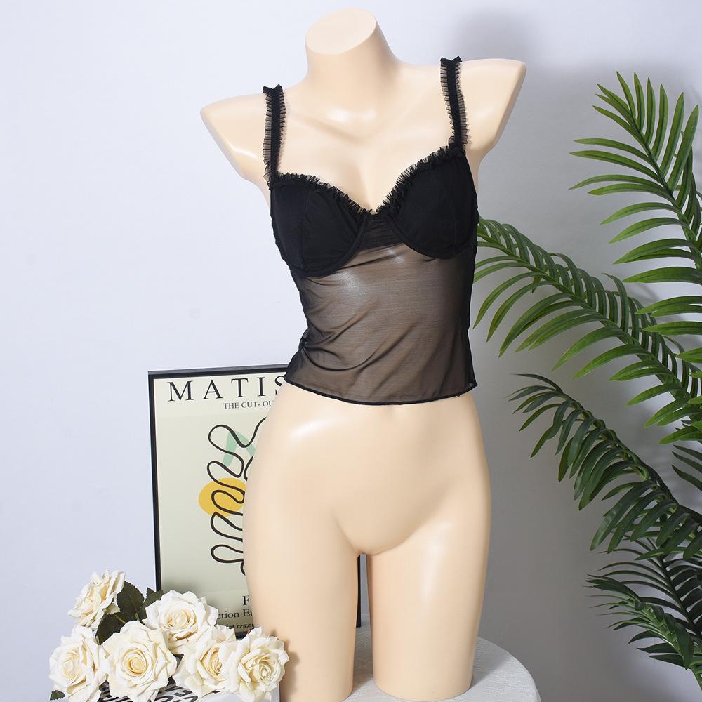 Summer Lace Underwire Camisole: Sexy, Sheer, Chest-Enhancing Vest