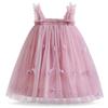 Summer Girls Suspender Dress Butterfly Cute  Girl Mesh Puffy Vest Princess Dress
