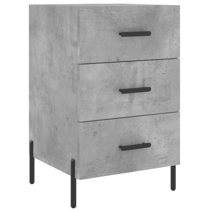 VidaXL Table de chevet gris béton 40x40x66 cm bois d'ingénierie 827672