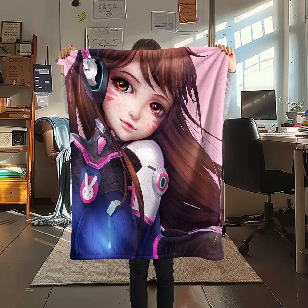 D.Va  Print Flannel Blanket, High quality Comfortable for All Seasons, Home Decor, Warmth and Comfort