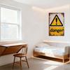 Vintage Weathered Metal Warning Sign Danger Triangle Exclamation Mark Rustic Brown Wall Art for Home Office Decor