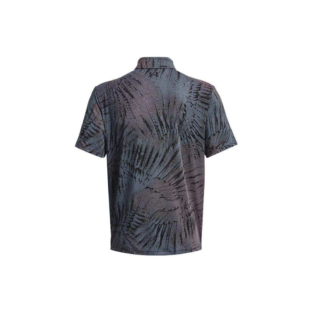 Under Armour Patterned Casual Golf Quick-Dry Polo Shirt Men tops Black 1378677-005