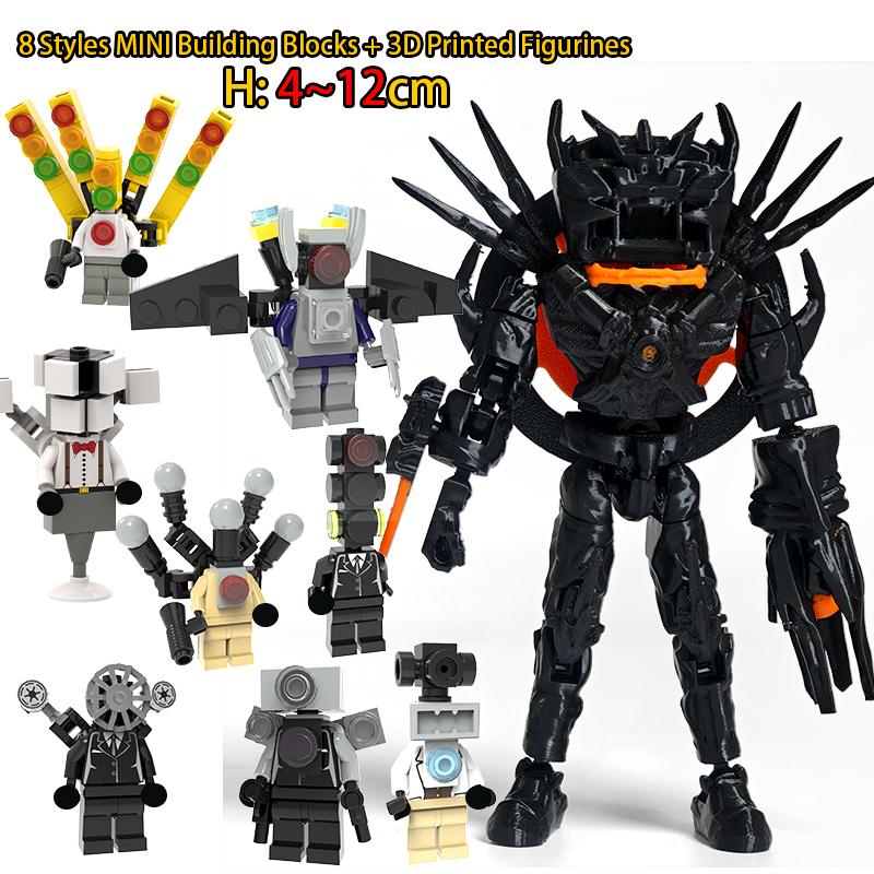 New 3D Printed Skibidis Figures Toileted Man Titan Clock King TV Man Drill Man Desktop Decoration 13 Action Toys Xmas Gift