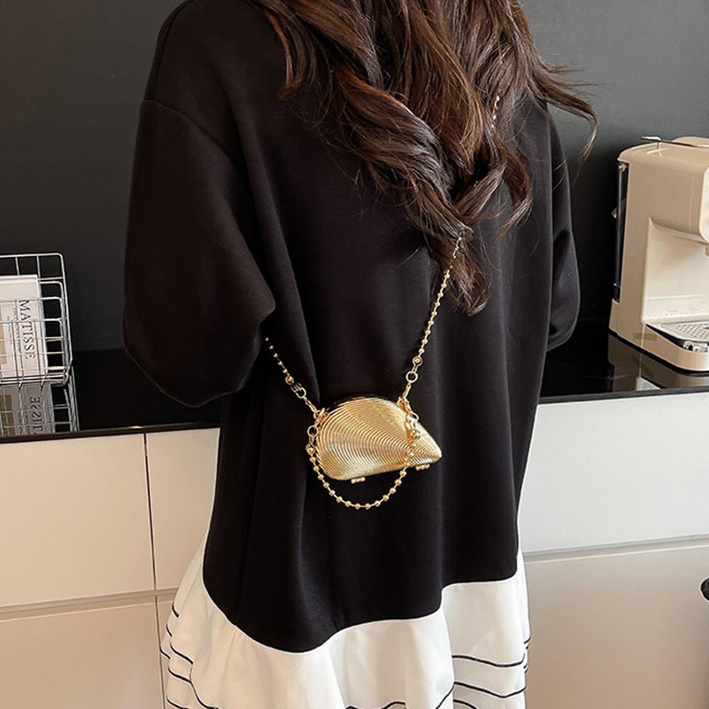 Mini Acrylic Shell Shoulder Bag Luxury Beaded Evening Bags for Women Clutch Handbags Coins Party Wedding Purses Crossbody Bag