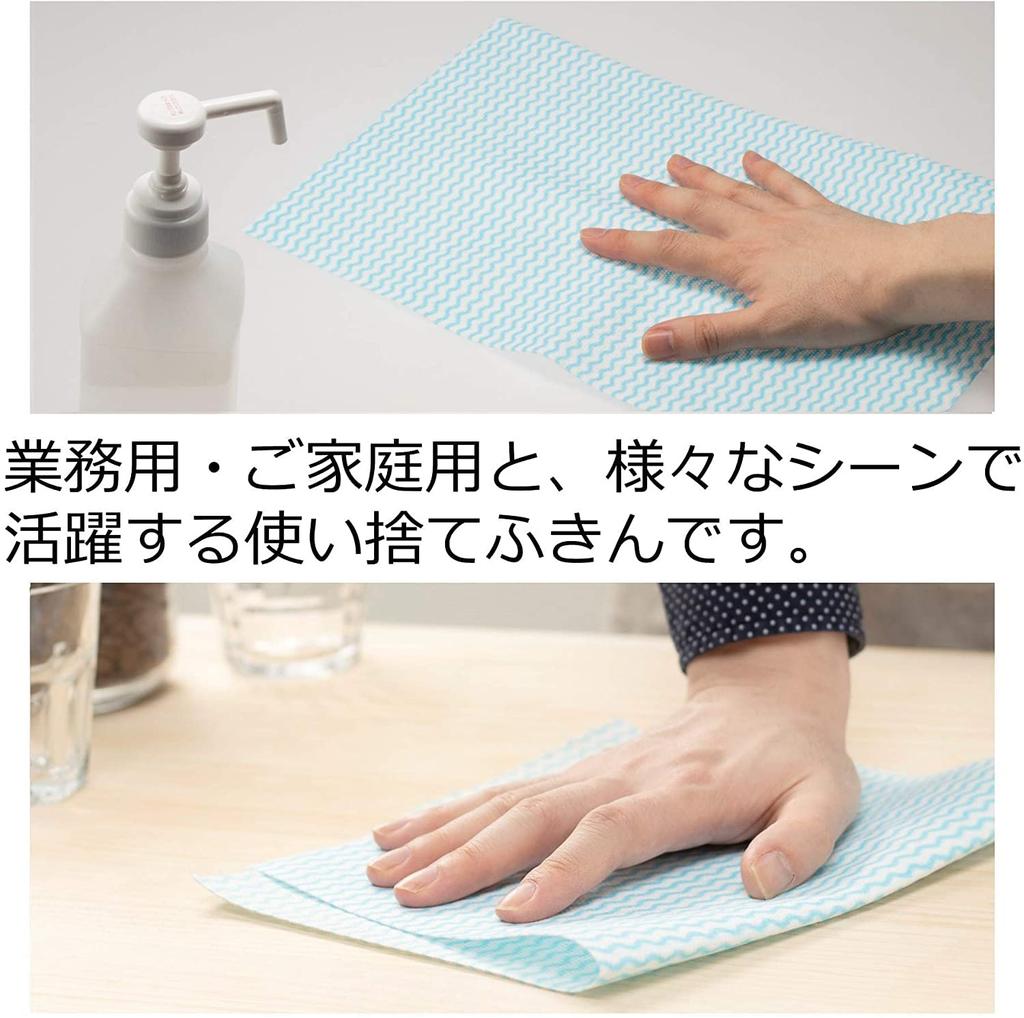 Strix Design Counter Cloth Roll, Heavy Duty, 60 Cuts, Blue, Approx. 23 X 35cm, Disposable Nonwoven Fabric, Dishcloth, Table Duster, Commercial Use,