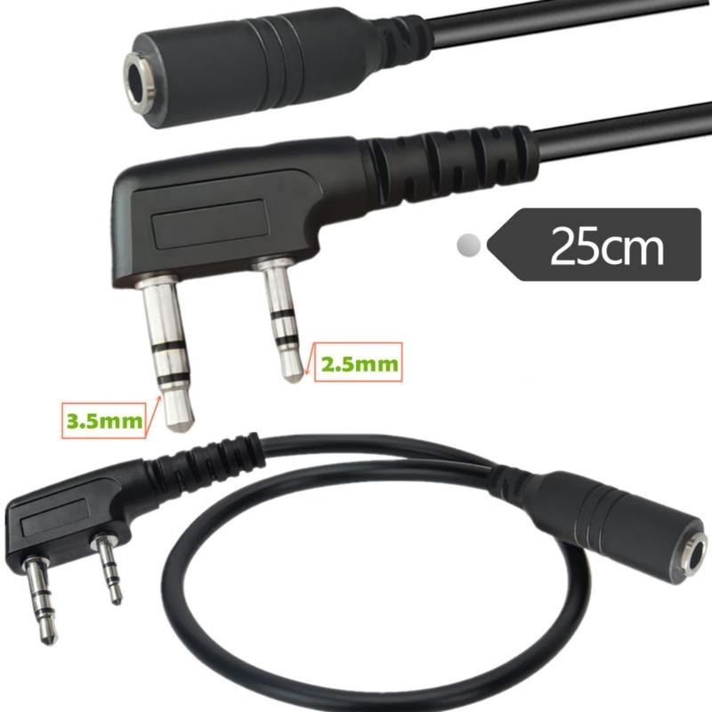 Leichter 3,5-mm-Headset-Adapter wandelt K-Typ 2-Pin-Funkgeräte in Standard-3,5-mm-Buchsen für Zwei-Wege-Funkgeräte um