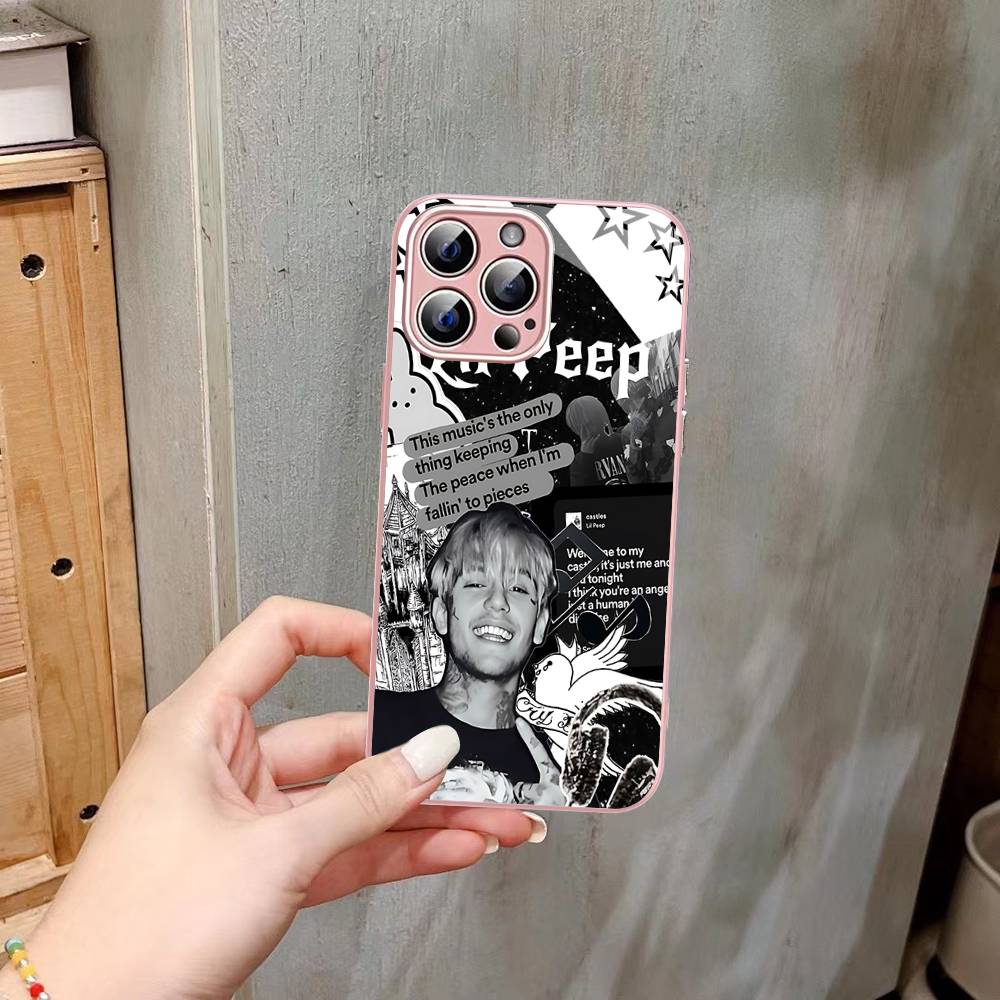 Singer Rapper L-Lil Peep Tempered Glass For Iphone 14 13 12 11 Pro Mini XS MAX 14Plus X XS XR Cover