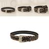 Fashion Leopard Print Pattern Rhinestone Metal Buckle Decoration Women Wide Belt For Streetwear Fashion