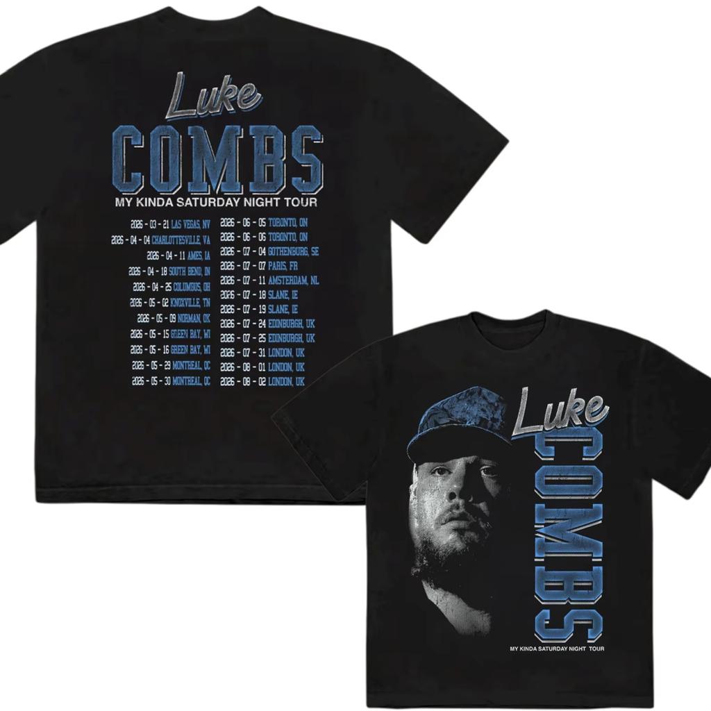 New My Kinda Saturday Night 2026 Luke Combs TOUR Unisexs Clothing Womens TShirt Cotton Short Sleeve Y2k Popular Summer T Shirt