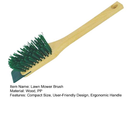 Lawn Mower Brush Compact Size Wooden Handle Cleaning Brush Lawn Mower Accessory Brush Grass Clipping Dirt Removal Tool