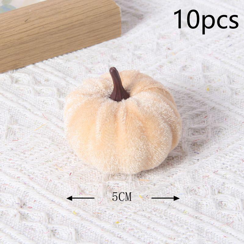 10Pcs Velvet Artificial Pumpkin Decor Desktop Pumpkin Ornament Autumn Fall Thanksgiving Harvest Festival Halloween Decoration