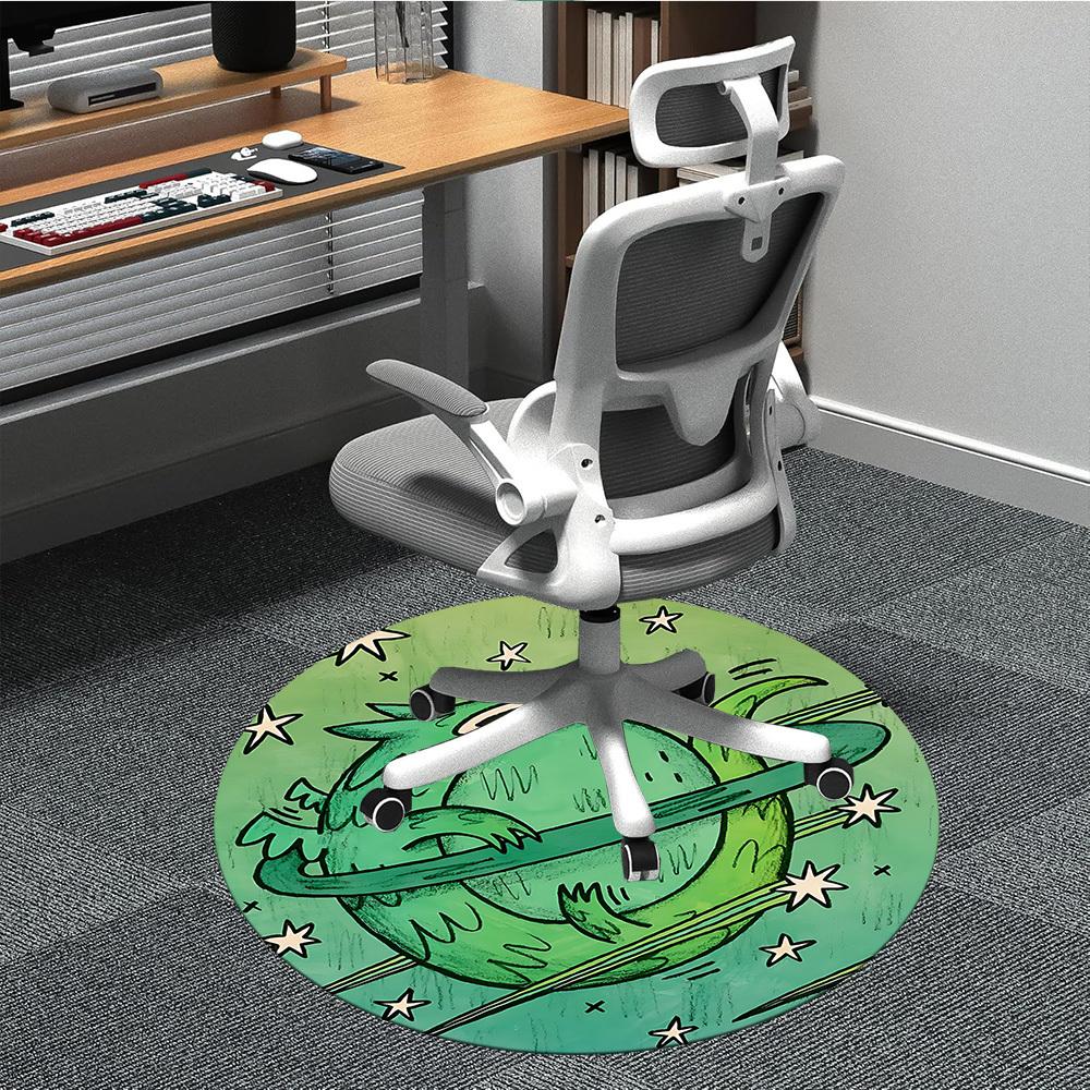 1pc Space Creature Office Round Area Rug,  Mat Suitable For Office, Under Office Chairs Bedroom Living Room Home Decor, Room Deco