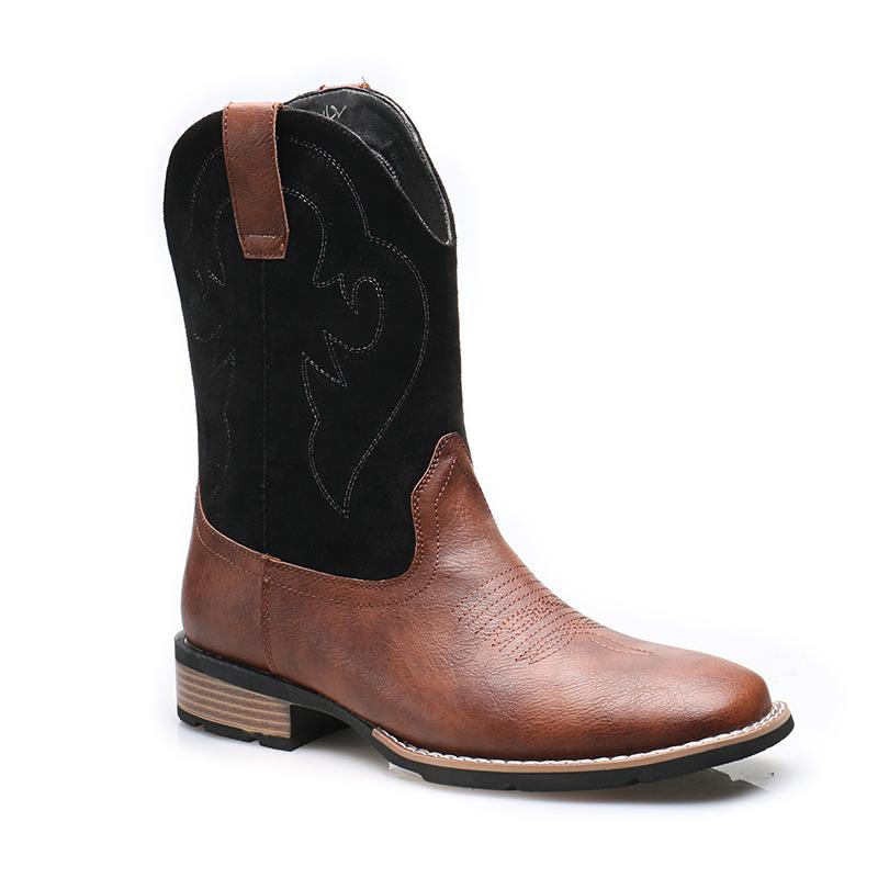 887 Cowboy Knight Boots Vintage Western Cowboy Boots Men's Embroidered Knight Boots