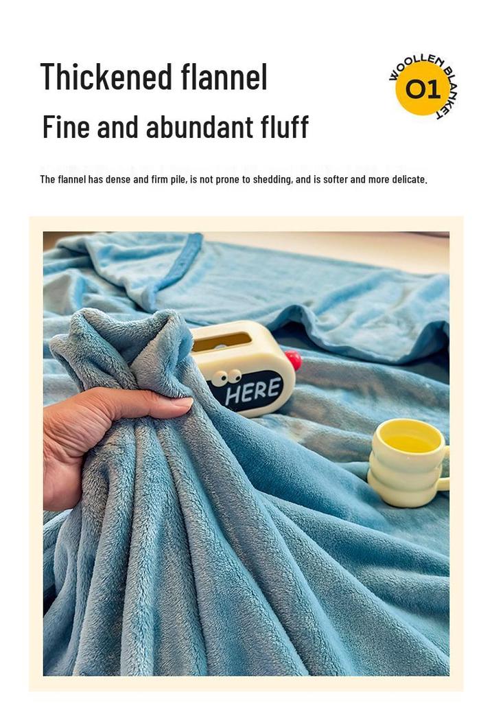 Class A Flannel Blanket: Multi-functional Solid Color, Perfect for Home & Office, Suitable for Mothers & Babies, Available In Single or Double Sizes