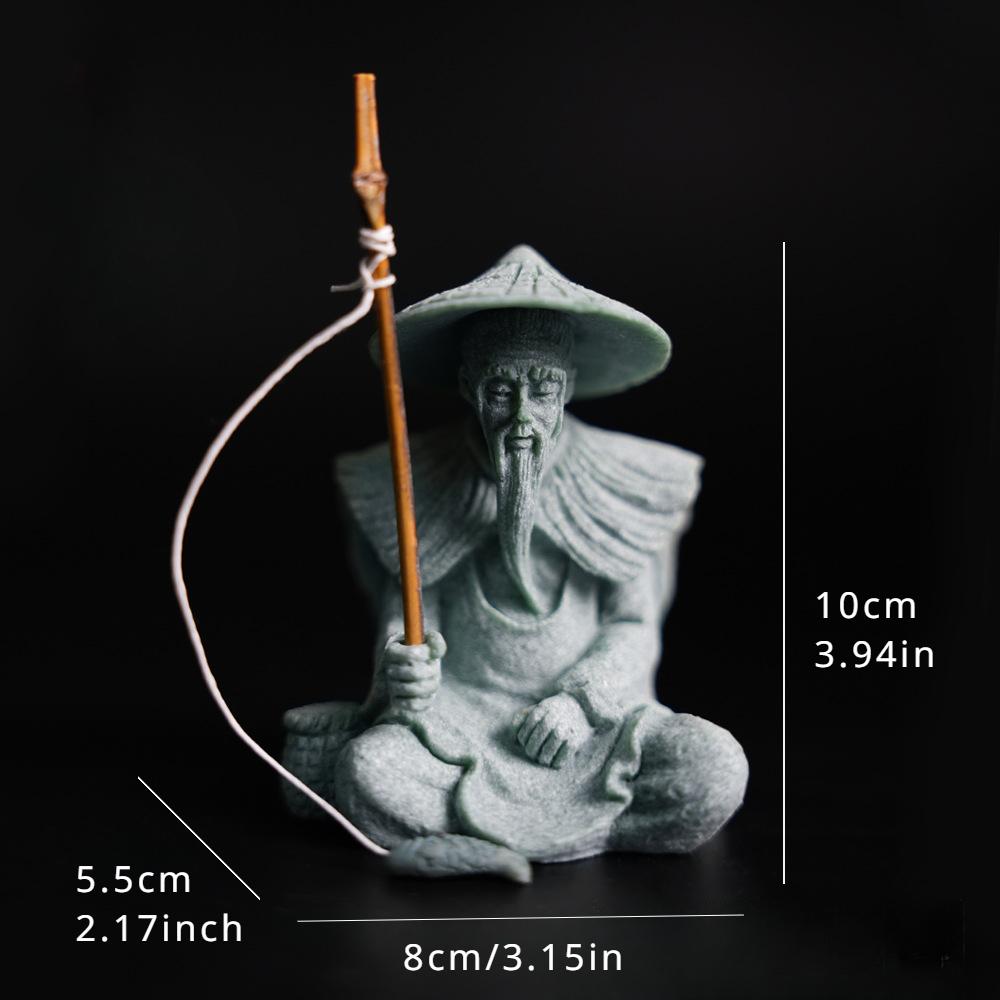 Miniature Figurine Sandstone Statue Flower Pot Decoration Artwork Landscape Home Ornament Garden Accessories for Micro Landscape